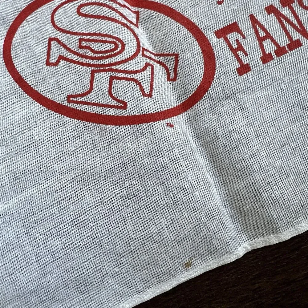 Vintage The Examiner KGO AM 810 San Francisco 49ers Fans Bandana Scarf New White